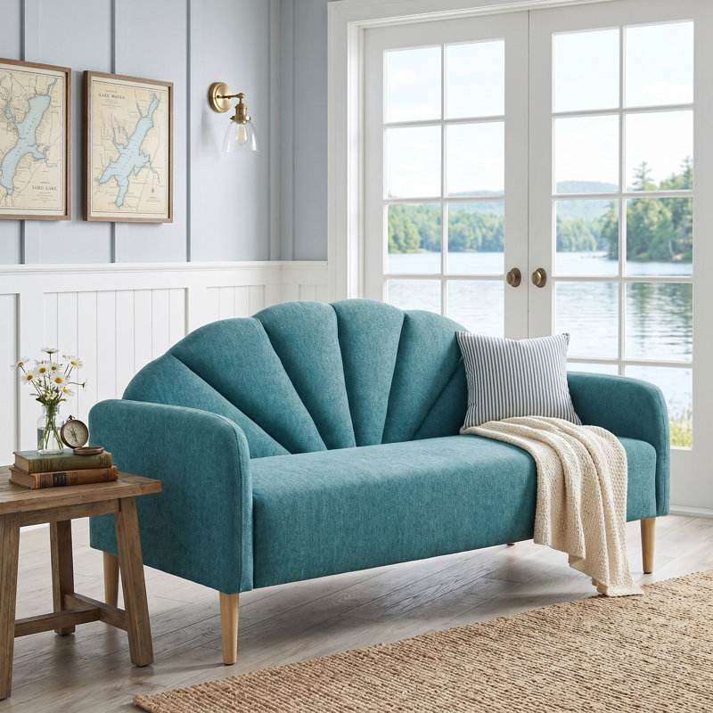 Billijo Solid and Manufactured Wood Standard Loveseat, Mint, 33.07" H x 64.37" W x 29.53" D