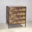 Commode à 4 tiroirs de style industriel, organisateur de vêtements de rangement en bois brun rustique avec structure en acier robuste, commode à 4 tiroirs, armoire de rangement pour chambre à coucher, salon