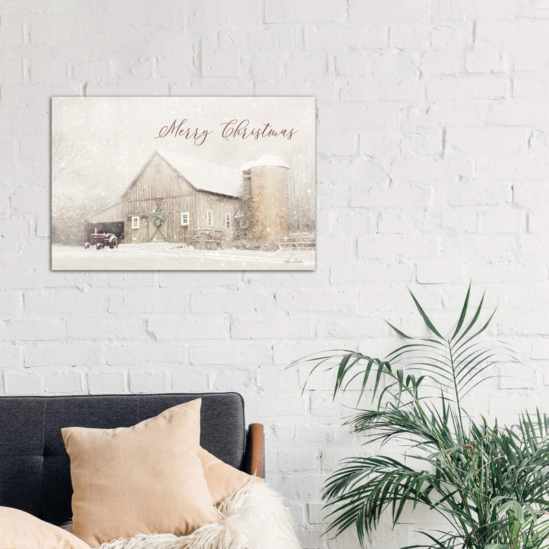 Merry Christmas Farm - Wrapped Canvas Print, 66.04 cm H x 45.72 cm W x 1.91 cm D