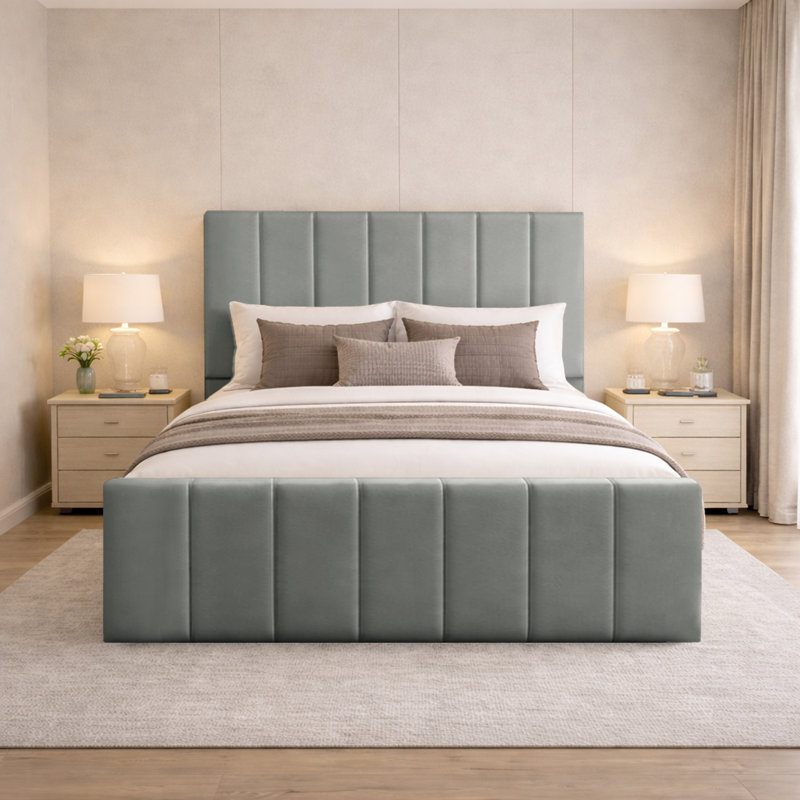 Connell Upholstered Storage Bed Frame, Single (3'), Grey