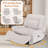 Faux Leather Armless Swivel And Rocking Accent Chair With Footrest-861596649