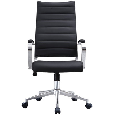 Hyndman Mid Century Modern Contemporary Tall Home Ergonomic Executive Conference Swivel Office Chair With Arms Wheels Padded Arms And Seats by Ivy Bronx