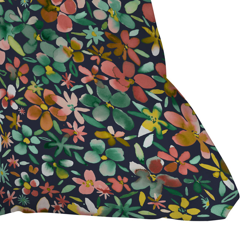  Coussin décoratif intérieur / extérieur Flower Petals, 16 po x 16 po, Vert