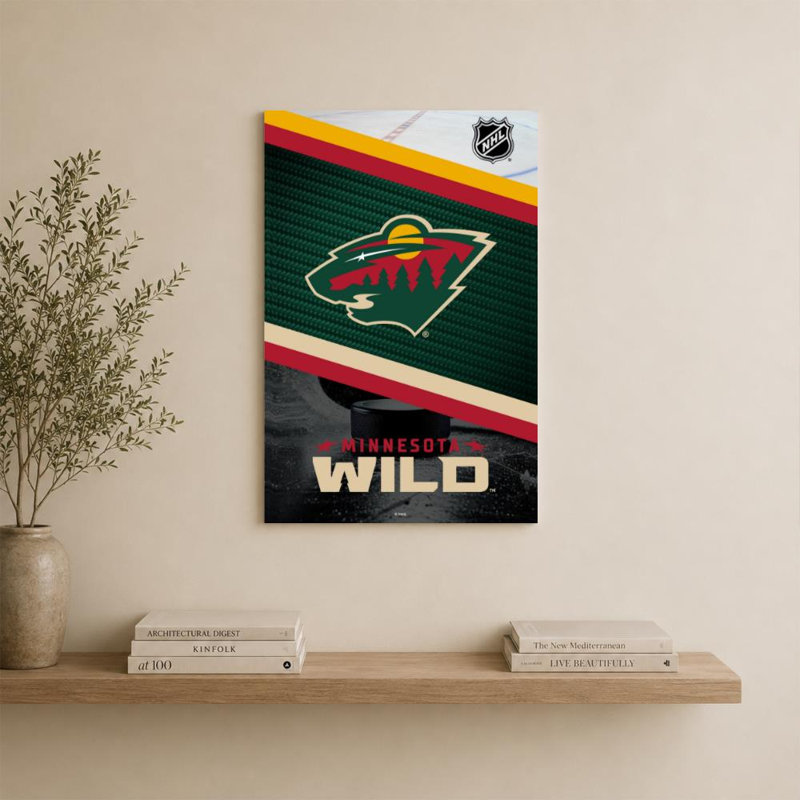 Décoration murale Minnesota Wild NHL, H 36 po x l 24 po, Toile tendue, Ne s’applique pas
