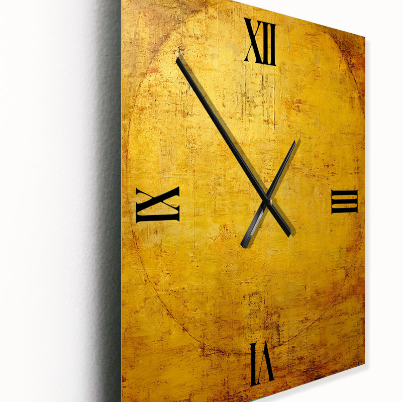 Ancienne opulence antique rétro or abstrait - horloge murale abstraite en métal, Grand