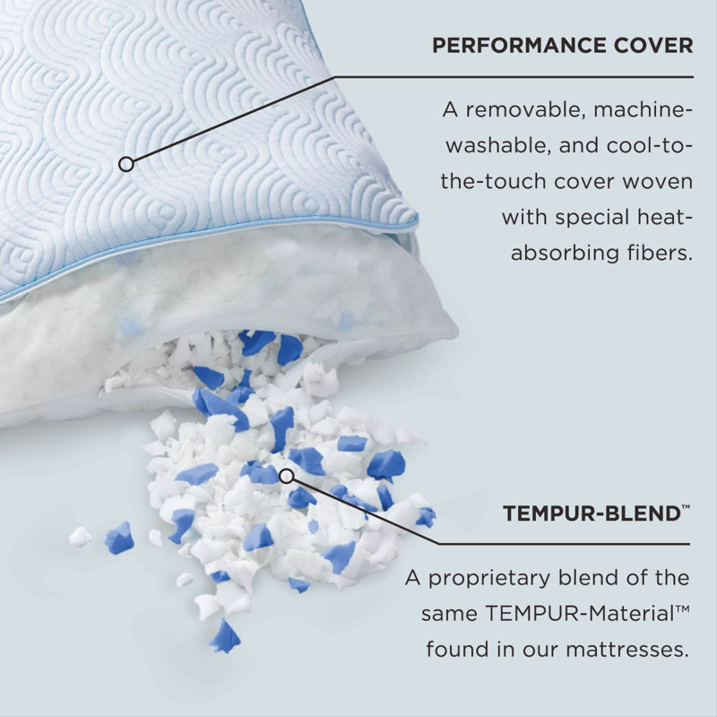 TEMPUR-Cloud Adjustable Cooling Pillow, Queen, 2 Pack