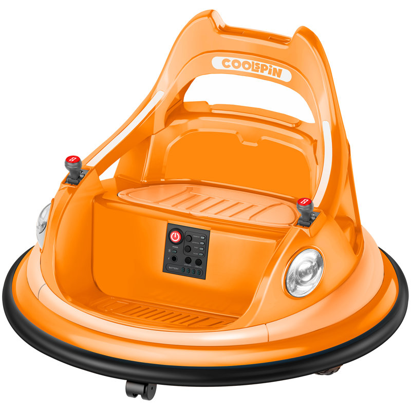 12V Bumper Car, 1.9MPH Max, 12V Electric Car for Kids W/Parent Remote, Bluetooth Ride on Toys, Ride on Car W/2-Speed, 2 Driving Mode, 360°Spin, Music,5 Lighting Mode, DIY Stickers, Orange