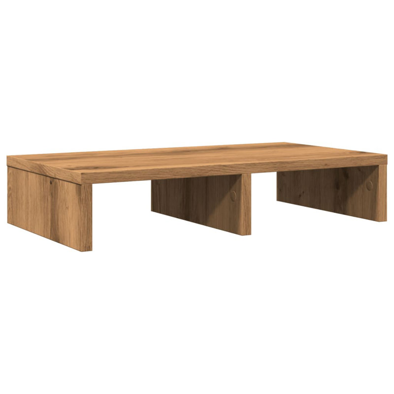 Bata Manufactured Wood Monitor Stand, 10.5cm H x 80cm W x 24cm D, Artisian Oak