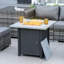 Outsunny Square Propane Gas Fire Pit Table 40000 BTU, 71x71x62cm Black