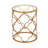 Desai Metal Quatrefoil Design Side End Gold Accent Table with Clear Glass Top