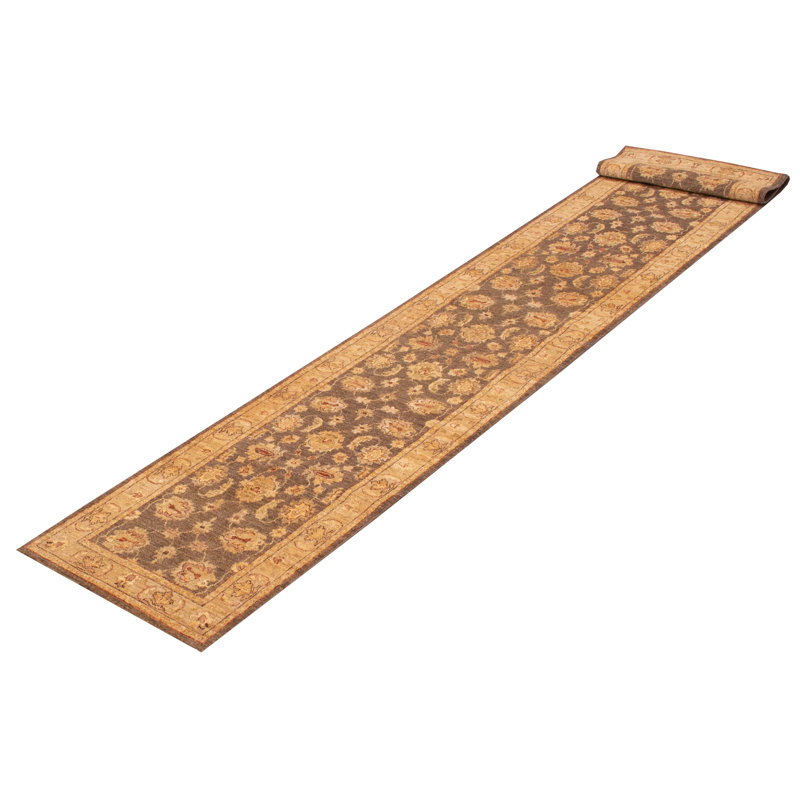 One-of-a-Kind 2'7" x 14'3" New Age Runner Wool Area Rug in Beige