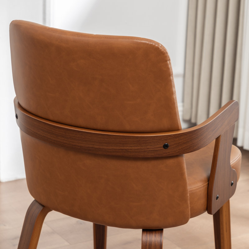 Chaise de salle à manger rembourrée Devault, Brun