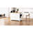 Kitchen Island Cart With Trash Can Compartment, Power Outlet, 3 Drawers, Open Side Shelves, White Finish Modern Concealing Cabinet, , Adjustable-1575668583