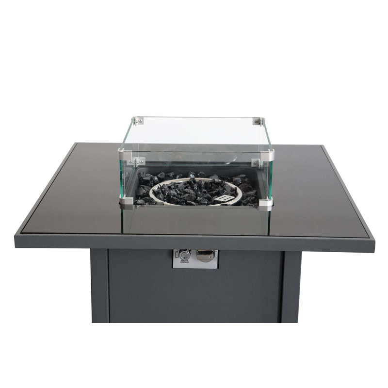 25" H X 30" W Steel Outdoor Fire Pit Table With Lid
