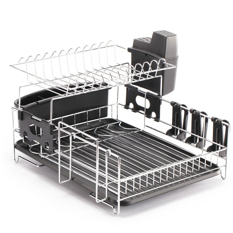 PremiumRacks Large Dish Rack - 304 Stainless Steel - Modern Design - Large  Capacity