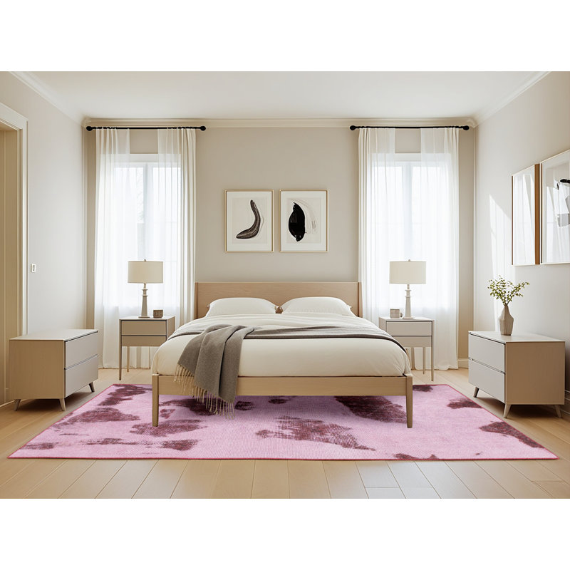 Tapis décoratif multicolore à motif abstrait, Rectangle de 5 pi x 8 pi