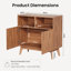 80cm RectangularSideboard, Modern Ribbed Storage Cabinet-1639964819
