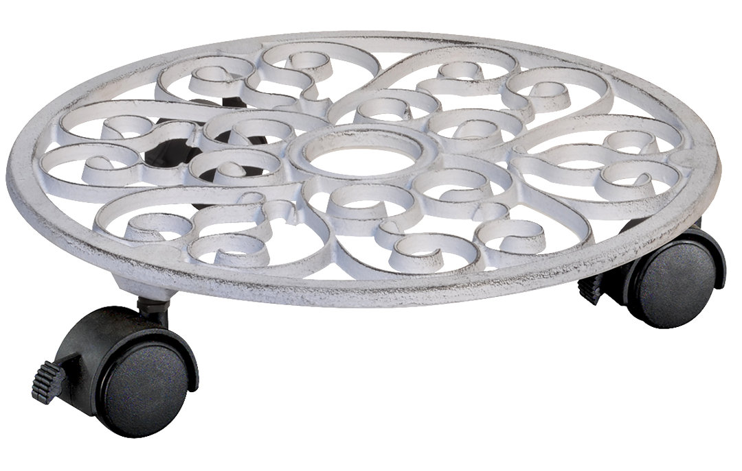 Wagner Design Yourself 11.4" White Round Cast Iron Plant Caddy Mallon Ophelia & Co.