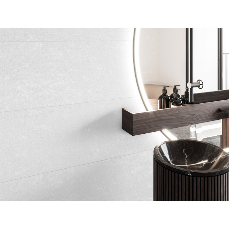 Absolute Pure White 16x48 Textured Ceramic Tile