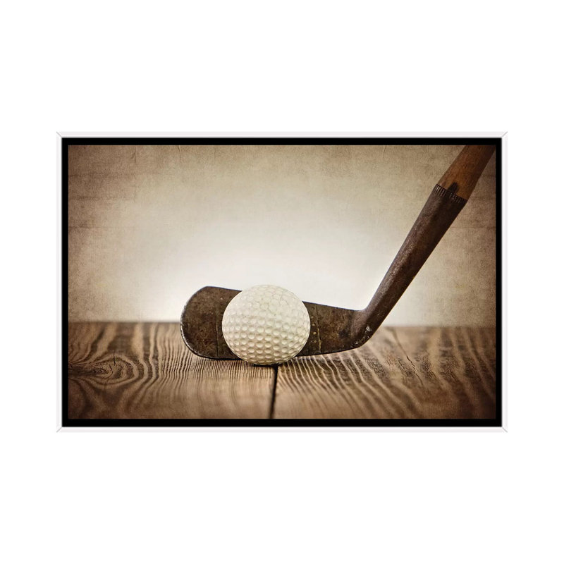 Golf Iron Ball - Print on Canvas, White Framed, 66.04 cm H x 45.72 cm W
