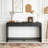 3-Drawer Console Table with Vertical Slats-1943750544