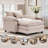 40.15" Wide Chenille Cloud Accent Chair with Ottoman, Oversized Deep Seat Lounge Chair with Pillow-37788303
