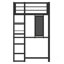 Lit mezzanine avec bureau, lit mezzanine en métal pour lit simple, cadre de lit mezzanine avec bureau et rangement compatible avec les garçons, les adolescents et les filles, cadre de lit noir