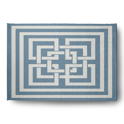 Tapis intérieur / extérieur tissé à plat à motif géométrique Cherrelle