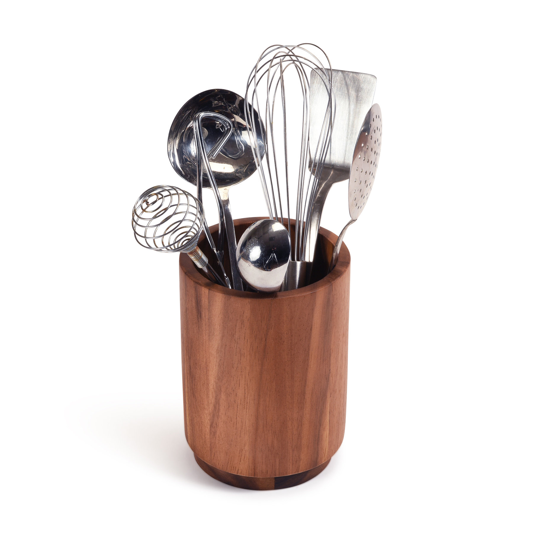 Crate & Barrel Acacia Utensils with Holder, Set of 6 + Reviews