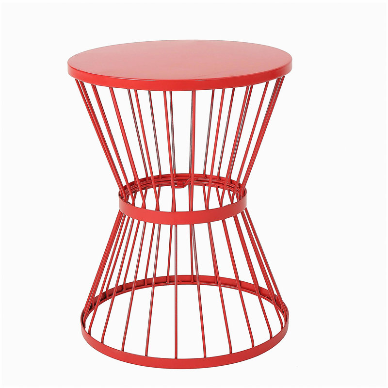 Table d'appoint en acier inoxydable 16 po, Rouge