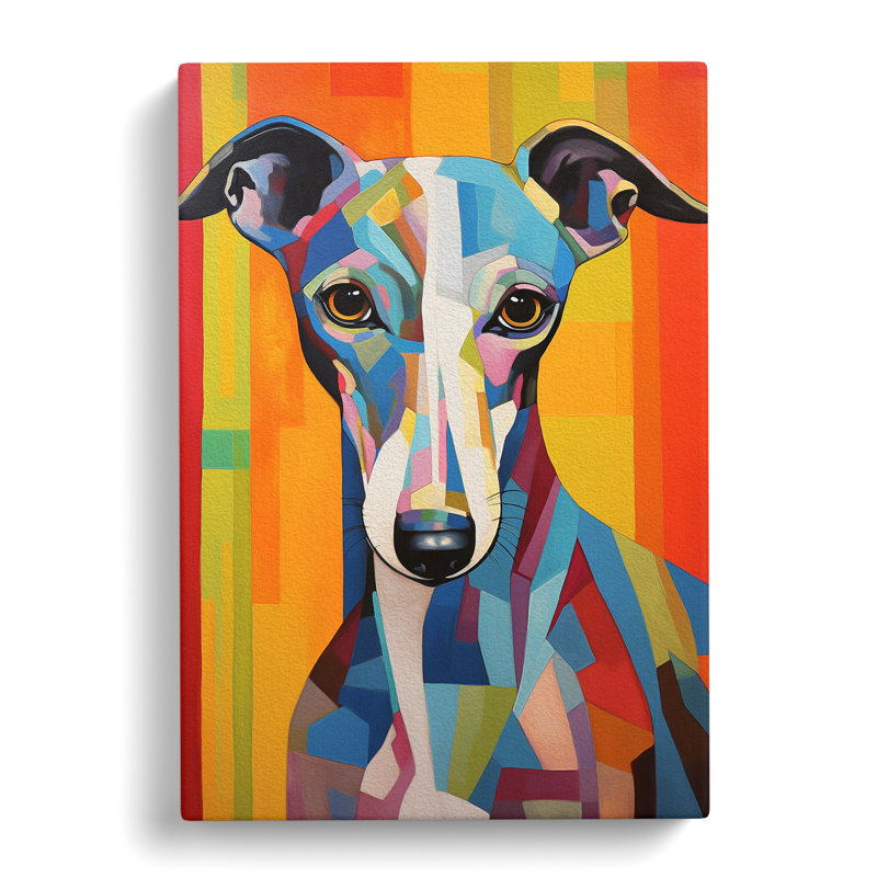 Whippet Informel No.2 - Wrapped Canvas, 76cm H x 50cm W x 3cm D