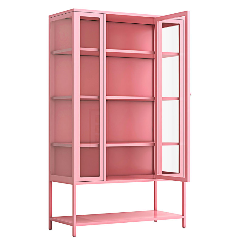 Vitrine avec porte en verre, Pink