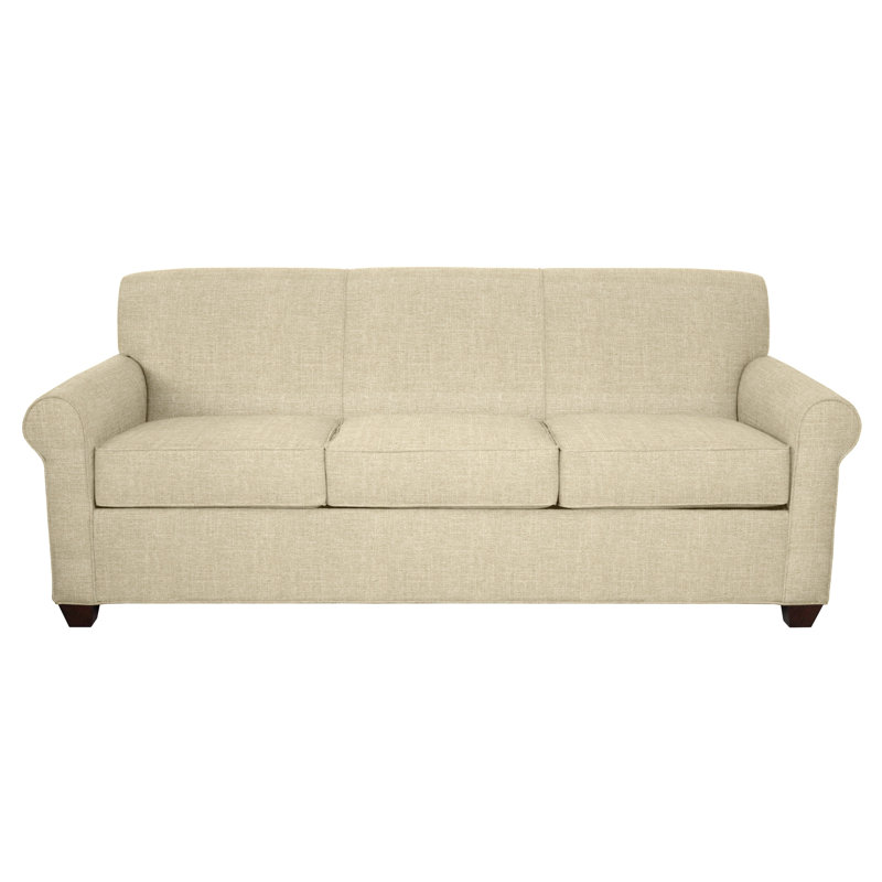Finn 83" Rolled Arm Sofa Bed with Reversible Cushions, BM Cherry, Archetype Hemp, Innerspring