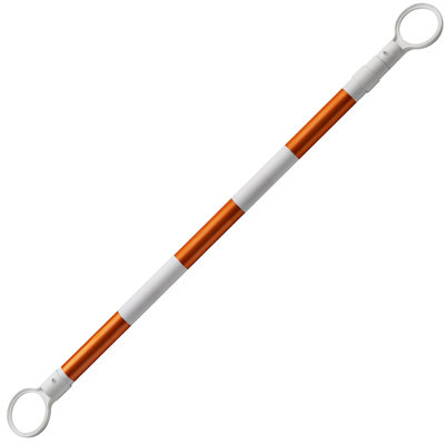 Boen Retractable Cone Bar 3.35 ft. to 6.6 ft., 20-Pack, White/Orange Traffic Barricade Bar for Road Work, Parking Lots & Restricted Areas