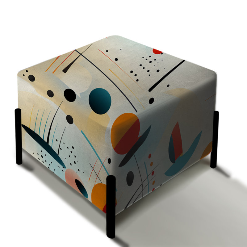 Mcm Abstract Artistry - Repose-pieds carré Mid-Century