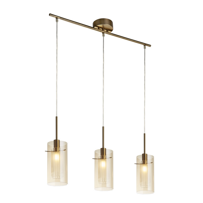 Araceli 3-Light Kitchen Island Chandelier, Champagne Glass