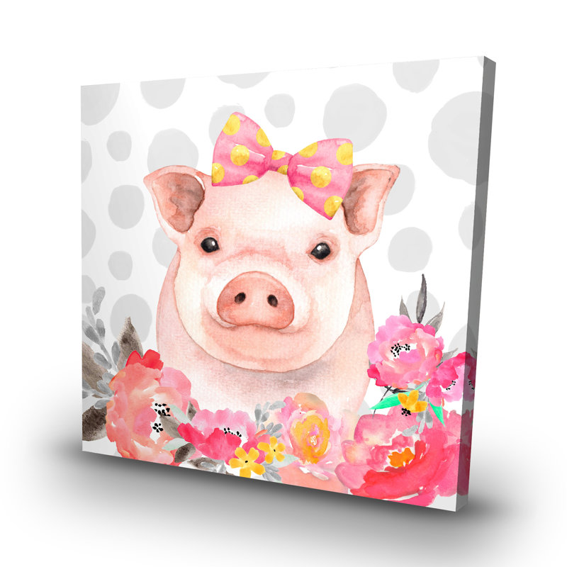 Pretty pig - 32"x32" art on canvas
