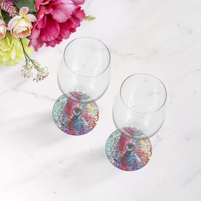 Sous-verres ronds en cuir Paint Brights