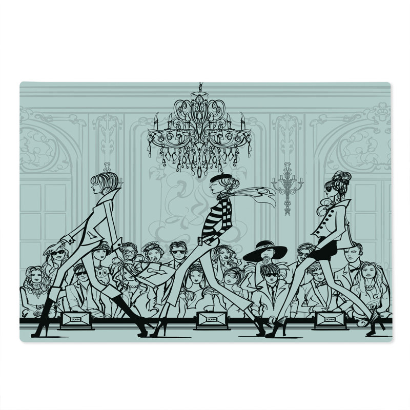 Planche à découper Ambesonne Fashion Lady grande taille défilé Paris blanc noir