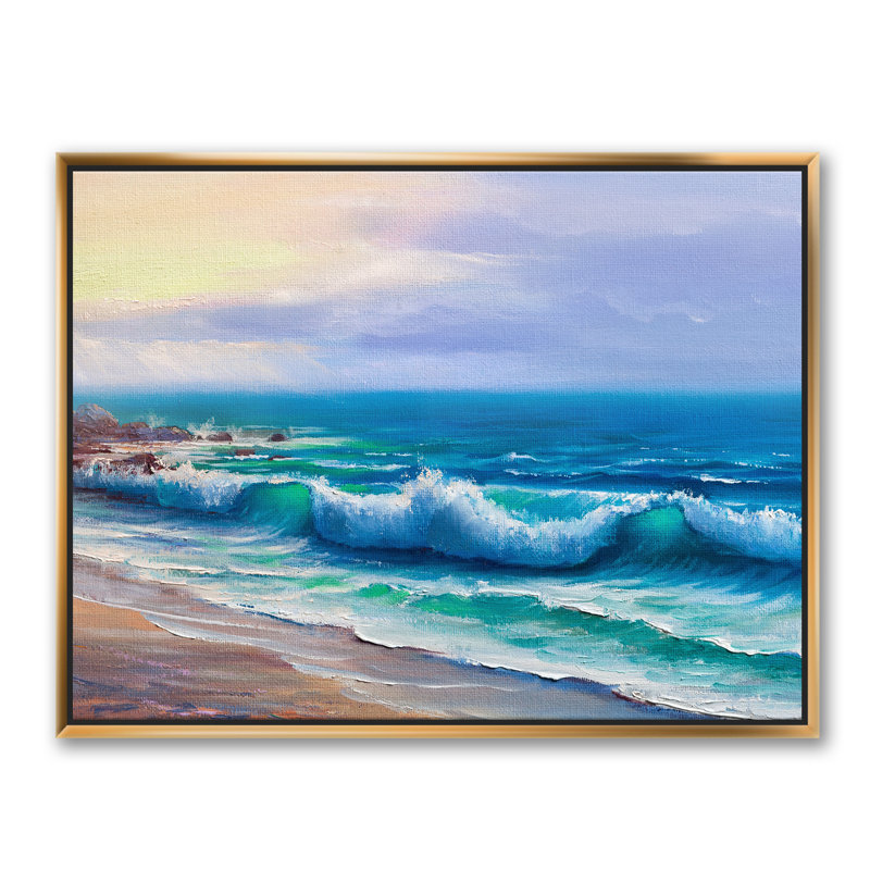 «Sunshine Reflecting Throug Braking Waves VI», reproduction sur toile flottante, H 24 po x l 32 po x P 1 po