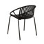 Chaises de patio empilables 2, noires. Conception respirante. Pieds en métal + plastique. Style moderne et simple. Ergonomique, capacité de 300 lb. 24,79 po x 23,12 po x 31,04 po. Assemblage requis, 2 chaises.-751342759