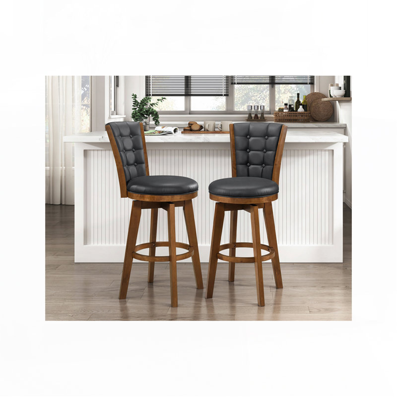Ensemble de chaises de bar pivotantes capitonnées