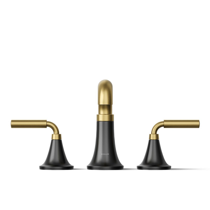 Tone Bath Faucet Trim, Matte Black/Moderne Brass