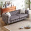 Canapé en velours de luxe 82,5 pouces avec boutons Chesterfield capitonnés avec 2 coussins et pieds en métal-373794837