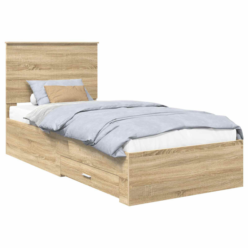 Bed, Sonoma Oak, European Single (90 x 200 cm)