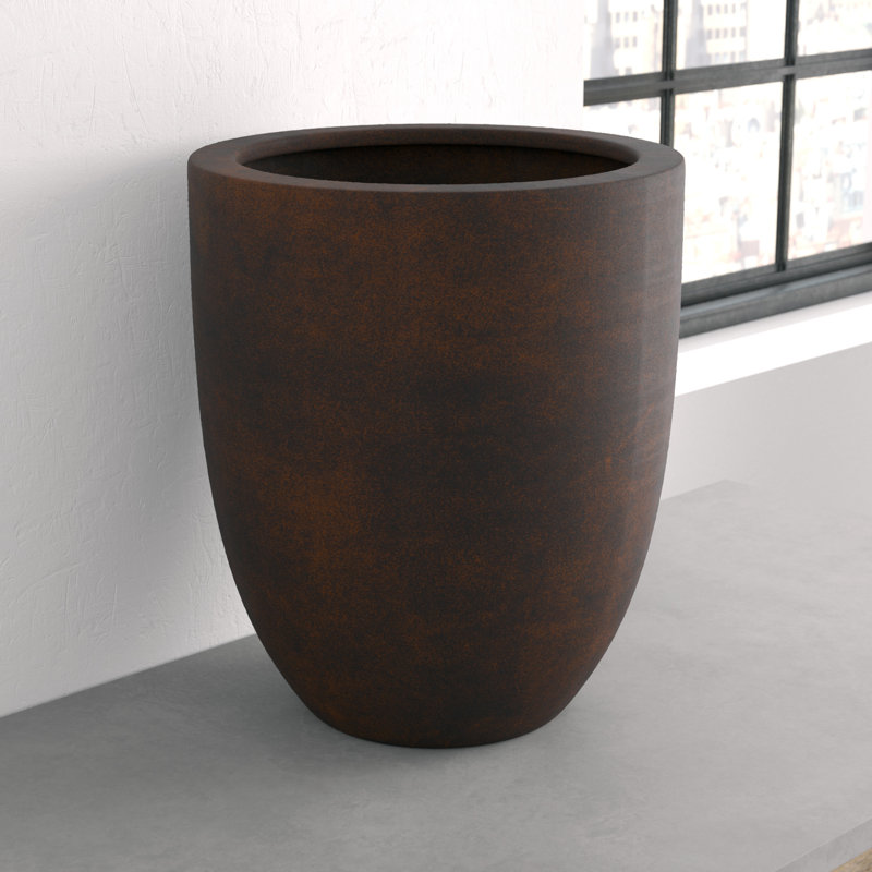 Bradford Handmade Planter, 24" H x 20.5" W x 20.5" D, Onyx Black Lite