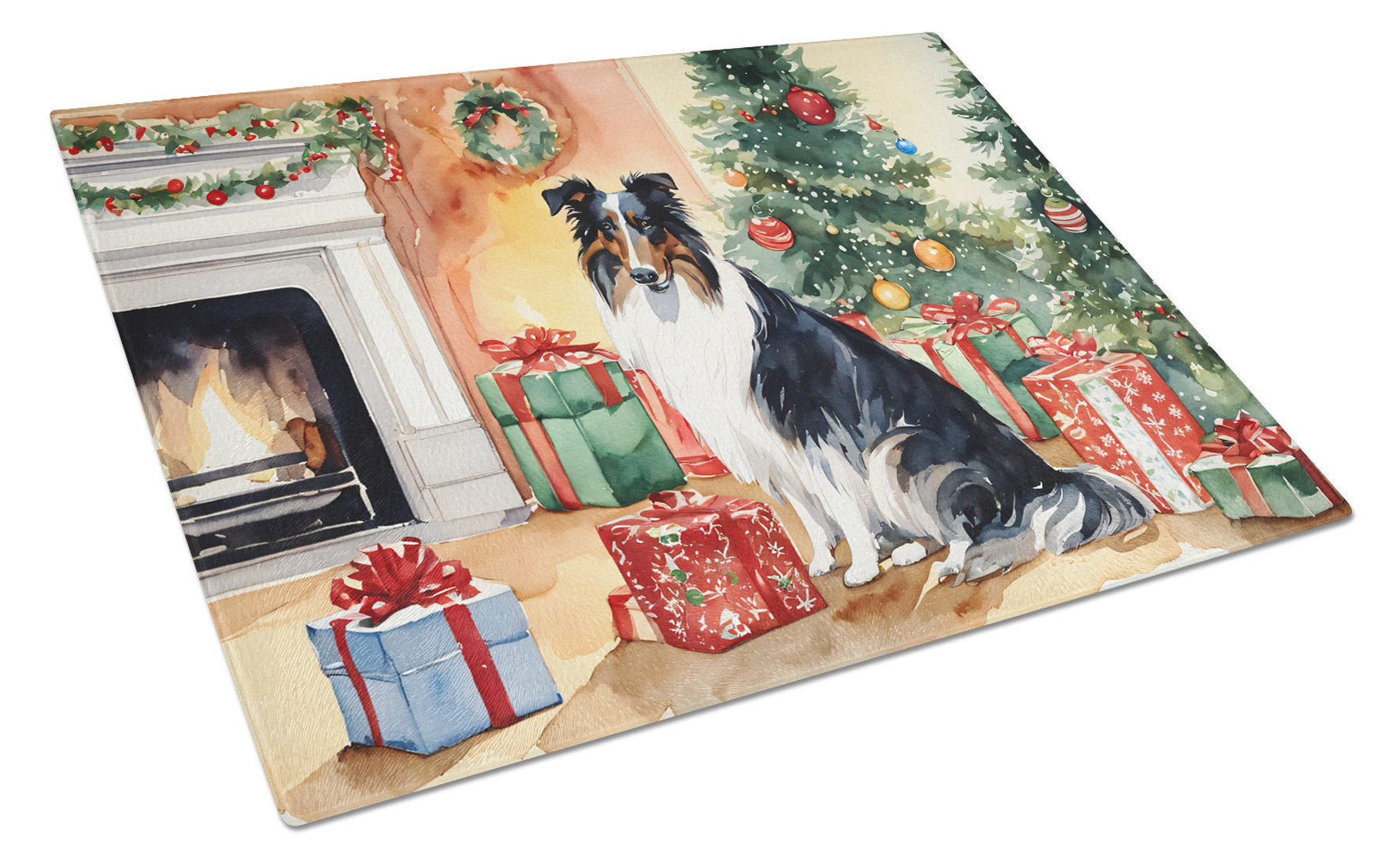 Border Collie In Summer Flowers Mouse Pad Hot Pad Or Trivet - View #2