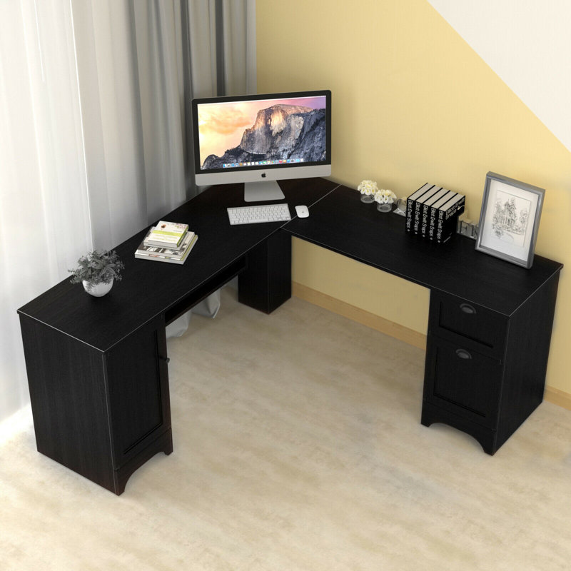 Bureau de direction en L Kroth, Noir