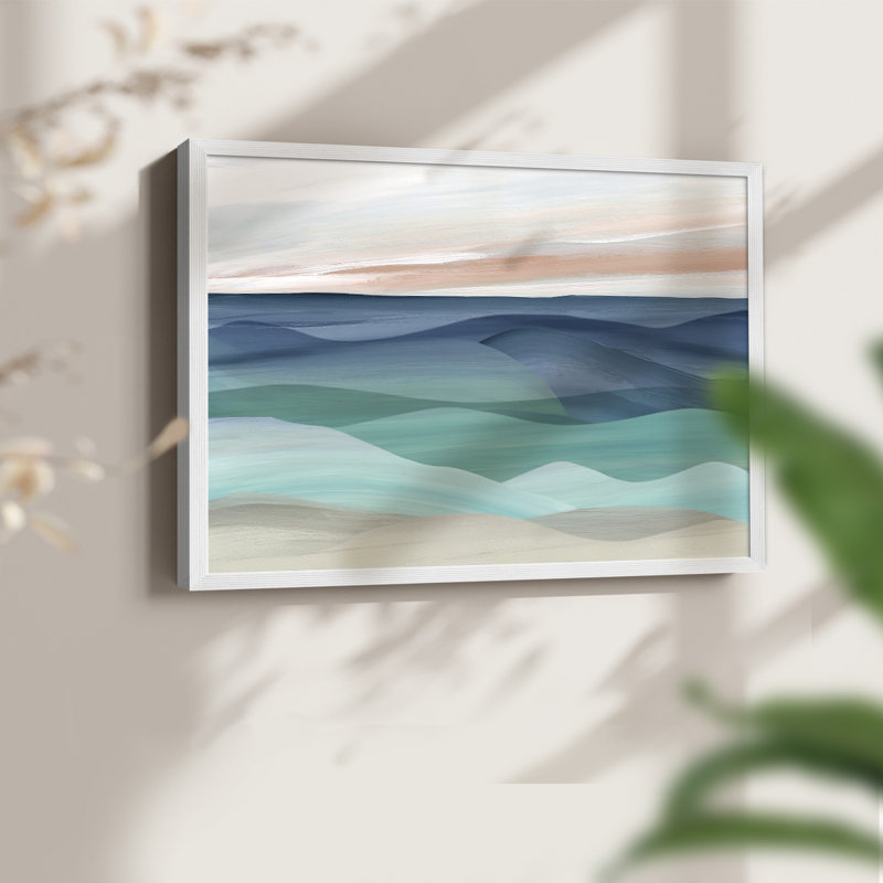 Shifting Seas - Imprimé encadré - Restickable, H 22 po x l 28 po, Blanc