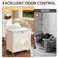 Panier à linge roulant avec couvercle, panier à linge pliable à grande capacité avec roulettes, panier à linge en plastique pour salle de bain (laiteux)-2048094041
